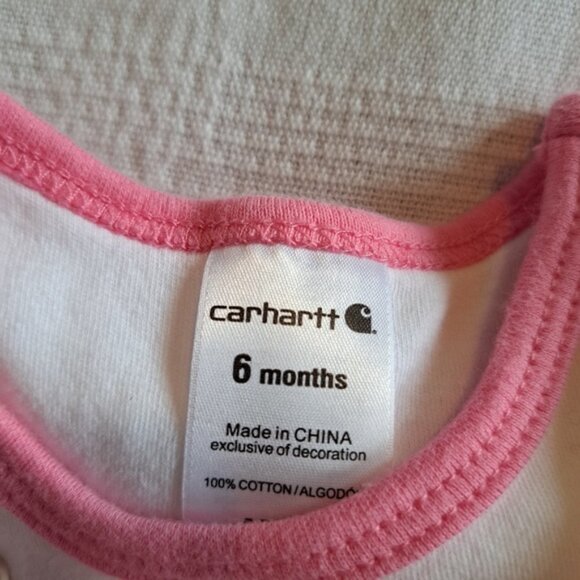 Carhartt girls size 6 month bodysuit and pink gingham skirt - Picture 3 of 4